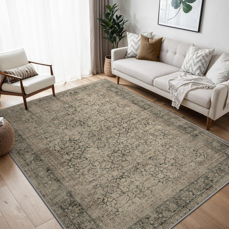 Large Rug Washable Non-Slip Living Room Boho