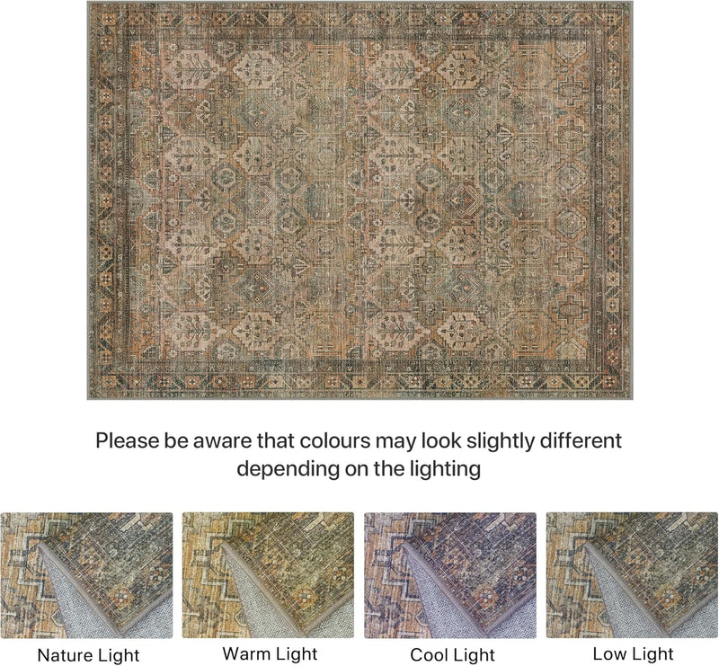Large Rug Washable Non-Slip Living Room Boho