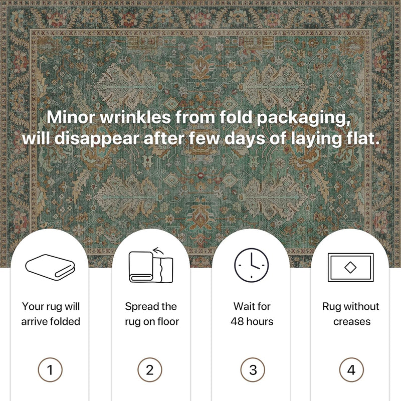 Large Rug Washable Non-Slip Living Room Boho