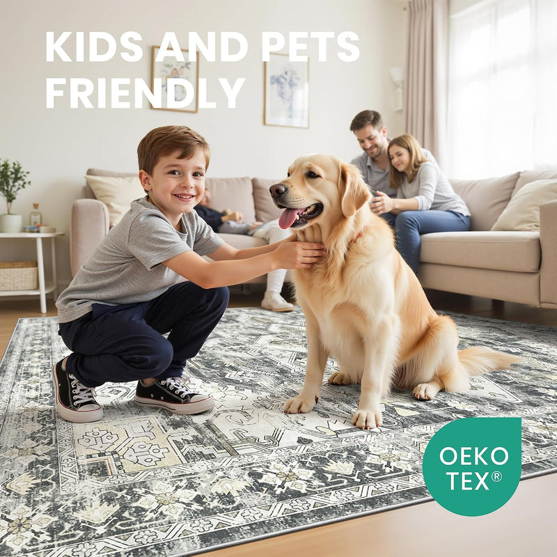 Area Rugs for Girls Bedroom Non-Slip Backing