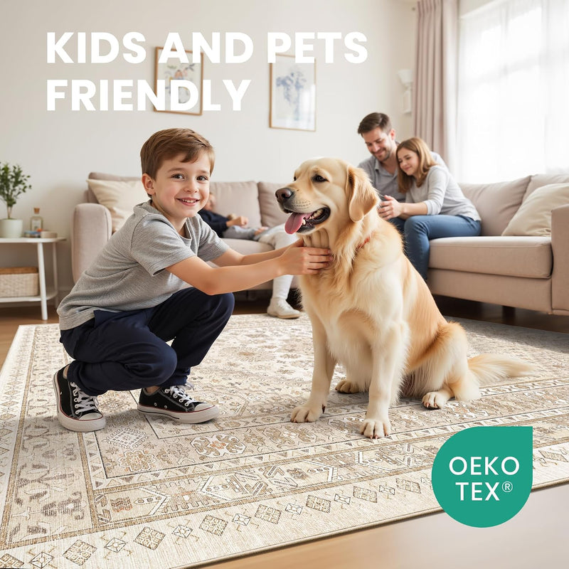 Area Rugs for Girls Bedroom Non-Slip Backing