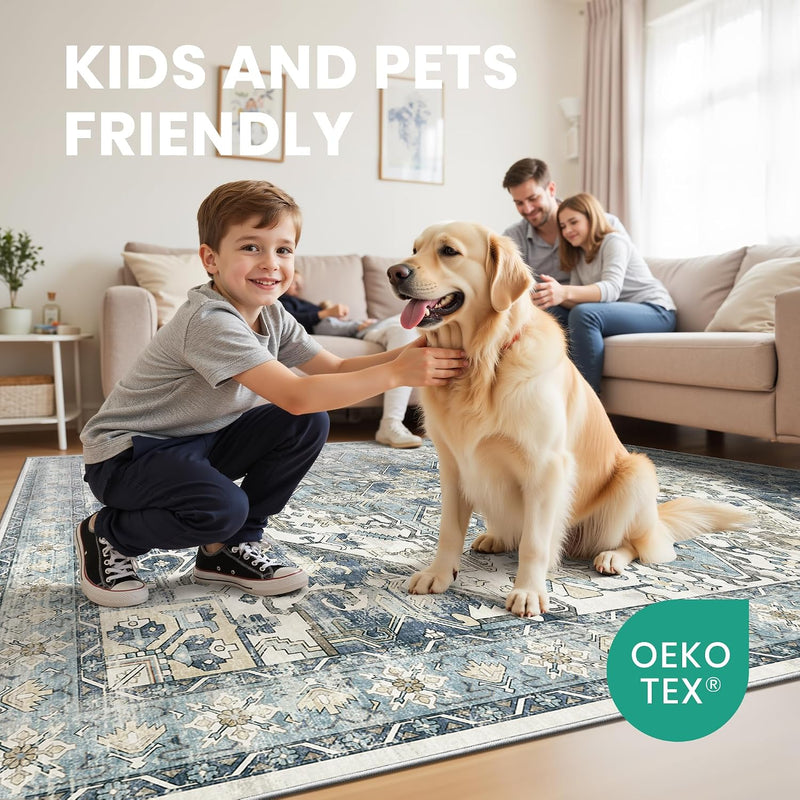 Area Rugs for Girls Bedroom Non-Slip Backing