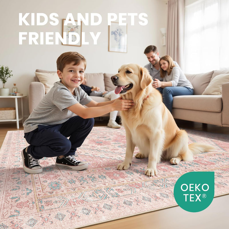 Area Rugs for Girls Bedroom Non-Slip Backing
