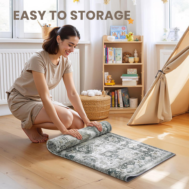 Area Rugs for Girls Bedroom Non-Slip Backing