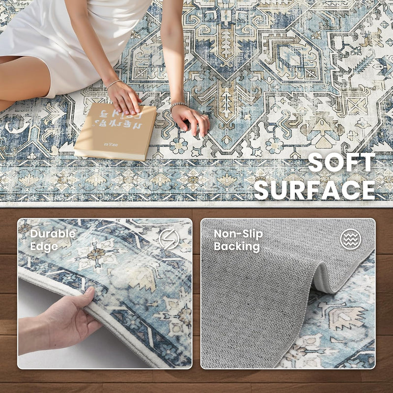 Area Rugs for Girls Bedroom Non-Slip Backing