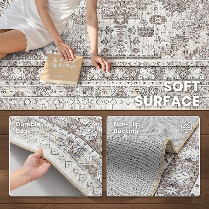 Area Rugs for Girls Bedroom Non-Slip Backing
