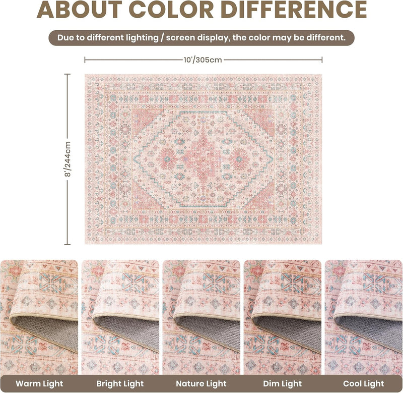 Area Rugs for Girls Bedroom Non-Slip Backing