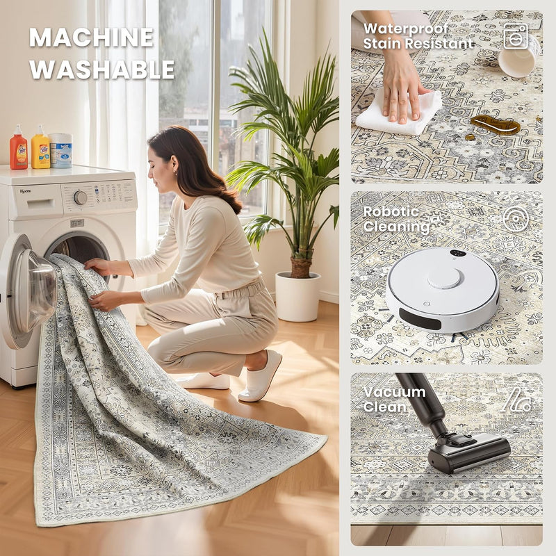 Area Rugs for Girls Bedroom Non-Slip Backing