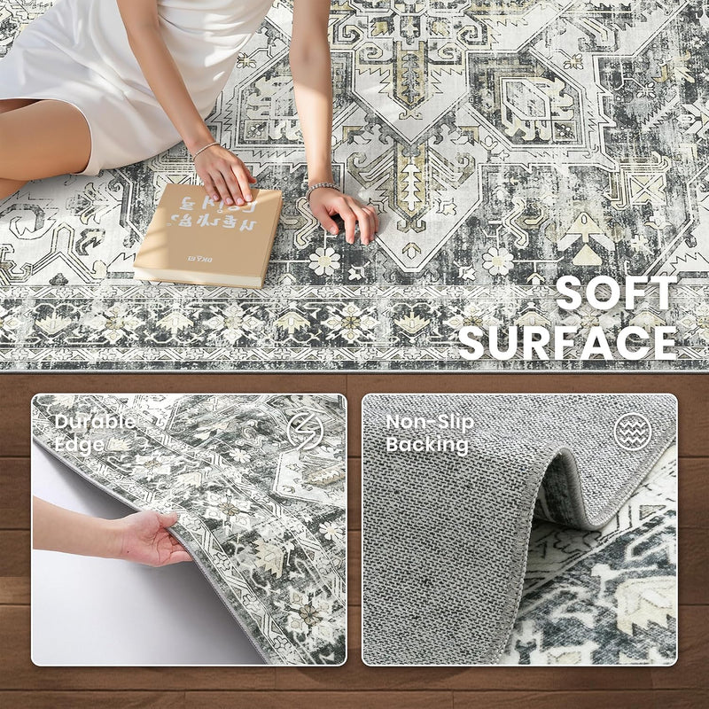 Area Rugs for Girls Bedroom Non-Slip Backing