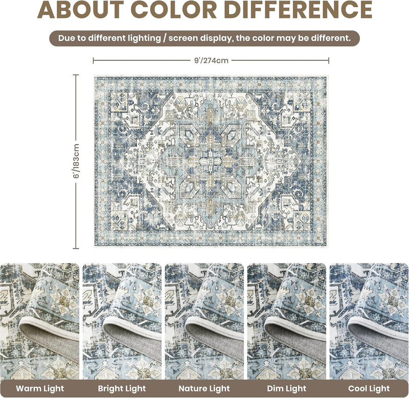 Area Rugs for Girls Bedroom Non-Slip Backing