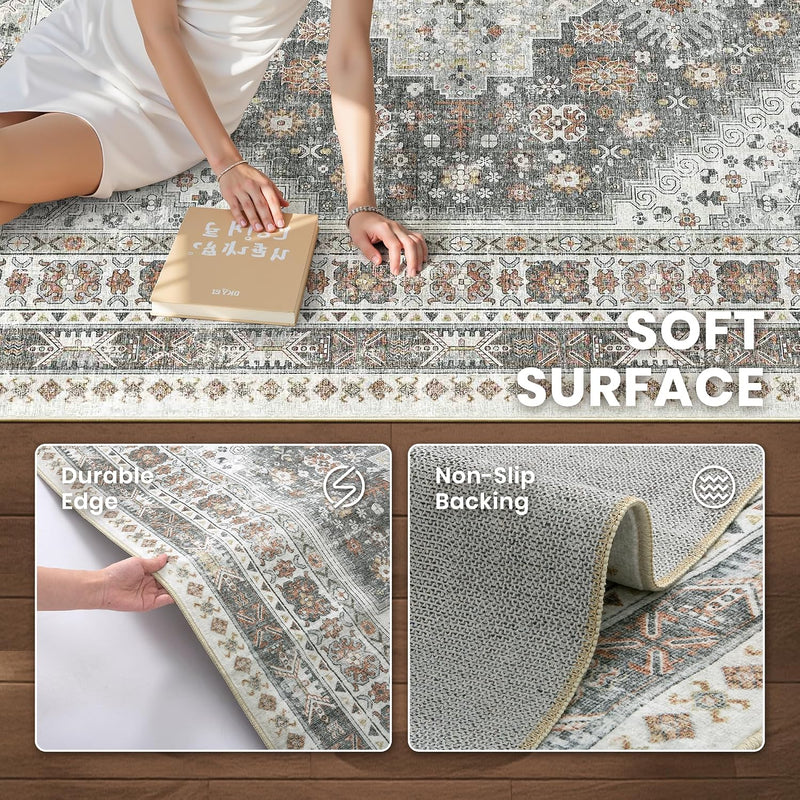 Area Rugs for Girls Bedroom Non-Slip Backing