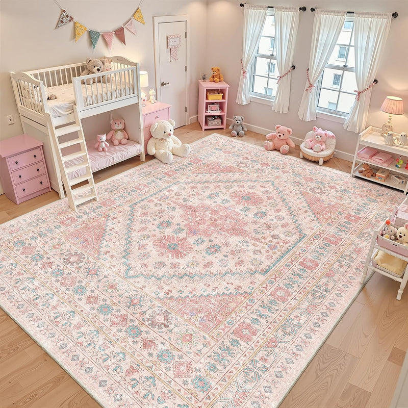 Area Rugs for Girls Bedroom Non-Slip Backing