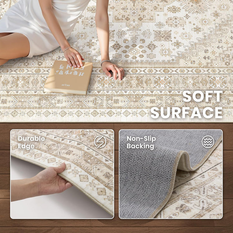 Area Rugs for Girls Bedroom Non-Slip Backing