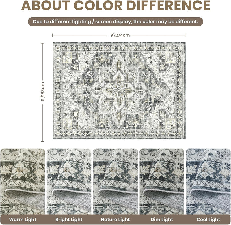 Area Rugs for Girls Bedroom Non-Slip Backing