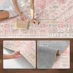 Area Rugs for Girls Bedroom Non-Slip Backing