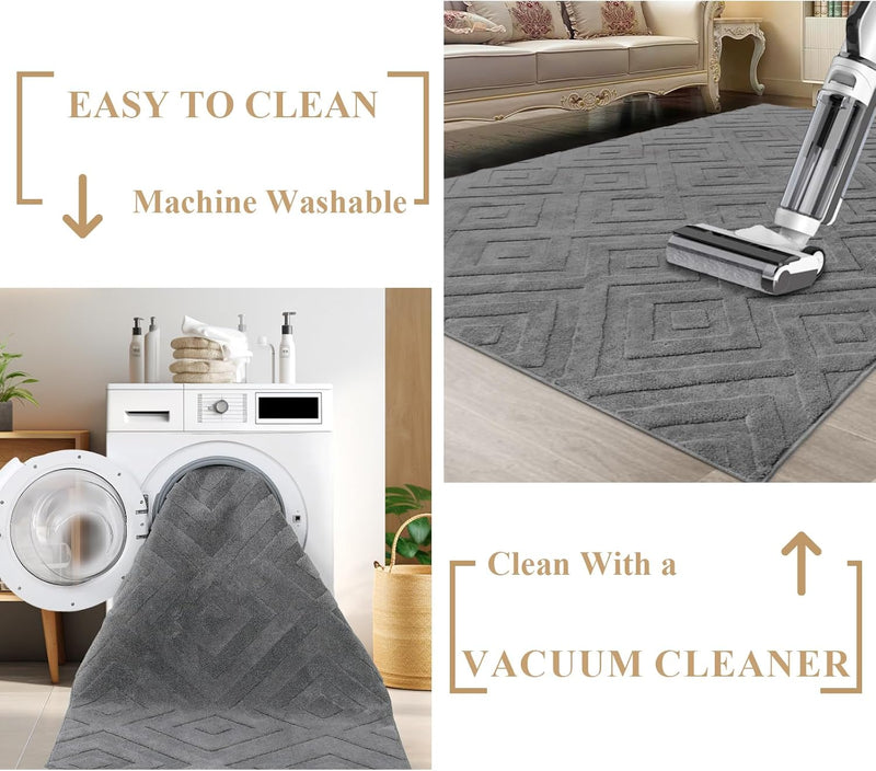 Area Rugs for Living Room Washable Soft Neutral
