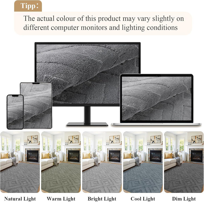 Area Rugs for Living Room Washable Soft Neutral