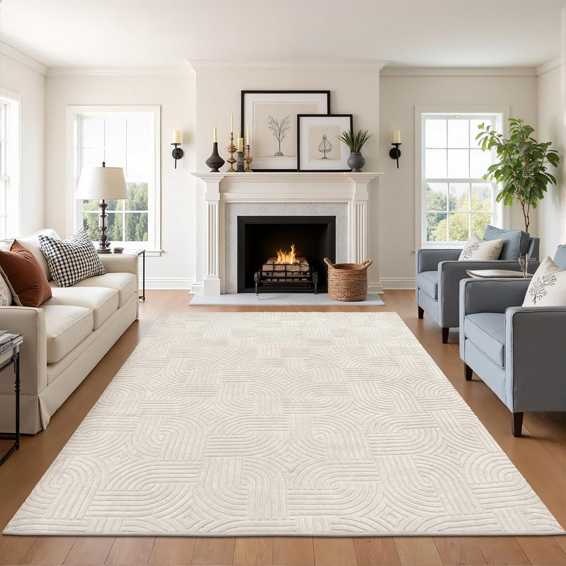 Area Rugs for Living Room Washable Soft Neutral