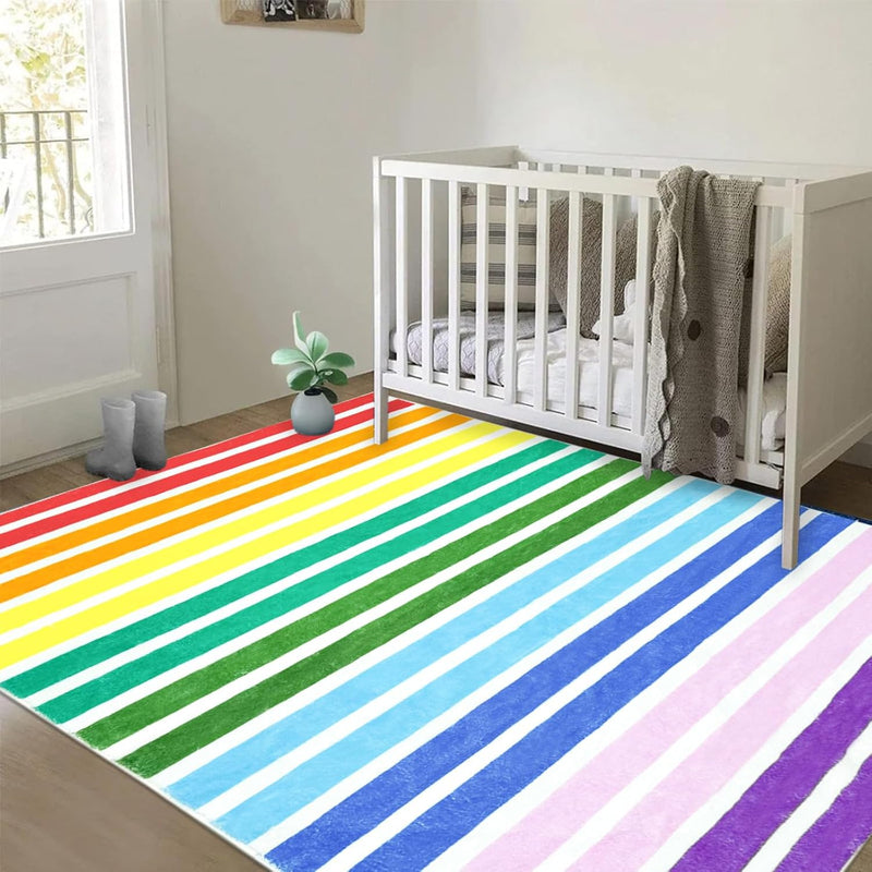 Area Rugs Striped Rainbow Pattern Rug Abstract