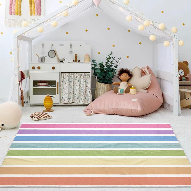 Area Rugs Striped Rainbow Pattern Rug Abstract
