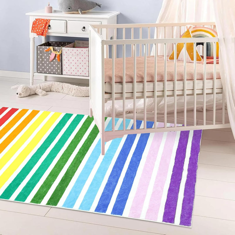 Area Rugs Striped Rainbow Pattern Rug Abstract