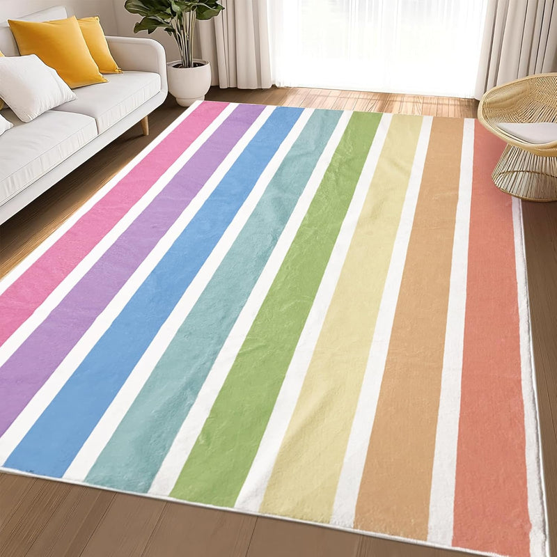 Area Rugs Striped Rainbow Pattern Rug Abstract
