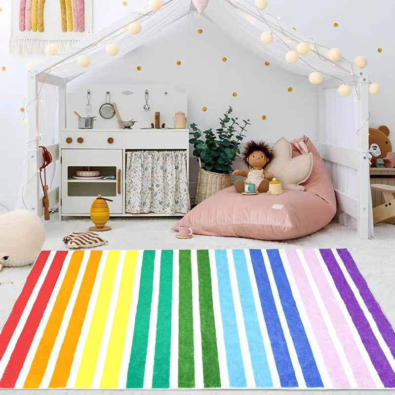 Area Rugs Striped Rainbow Pattern Rug Abstract