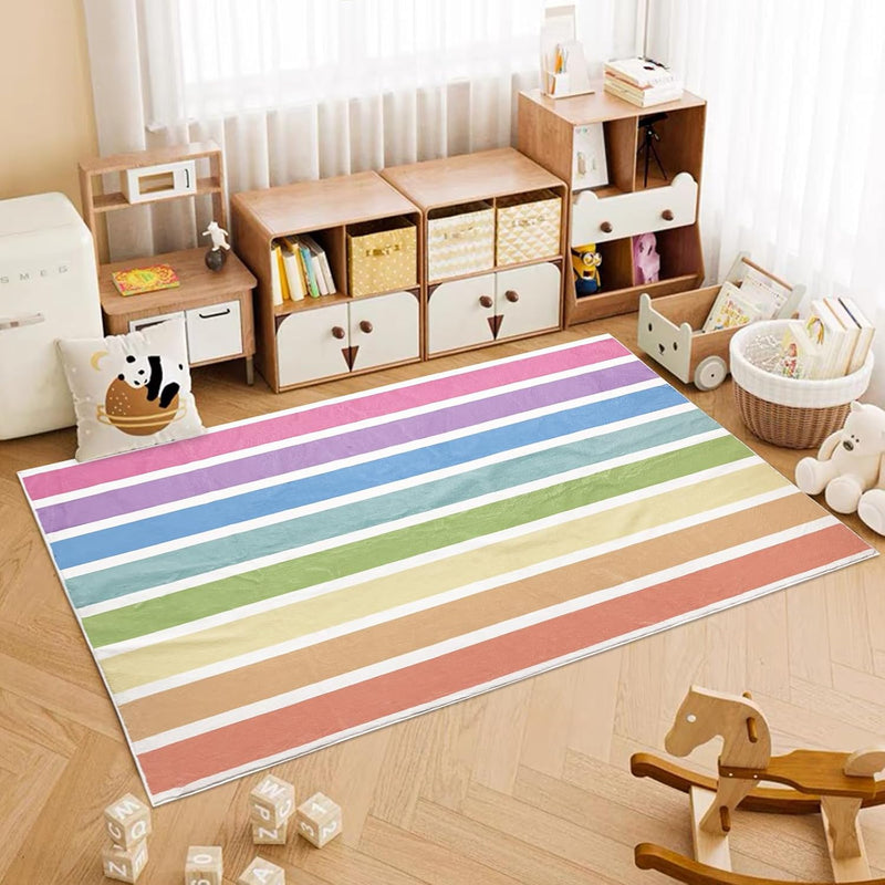 Area Rugs Striped Rainbow Pattern Rug Abstract