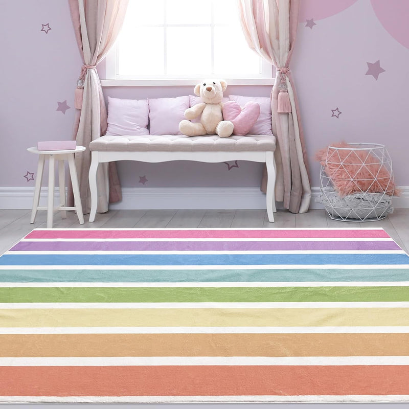 Area Rugs Striped Rainbow Pattern Rug Abstract
