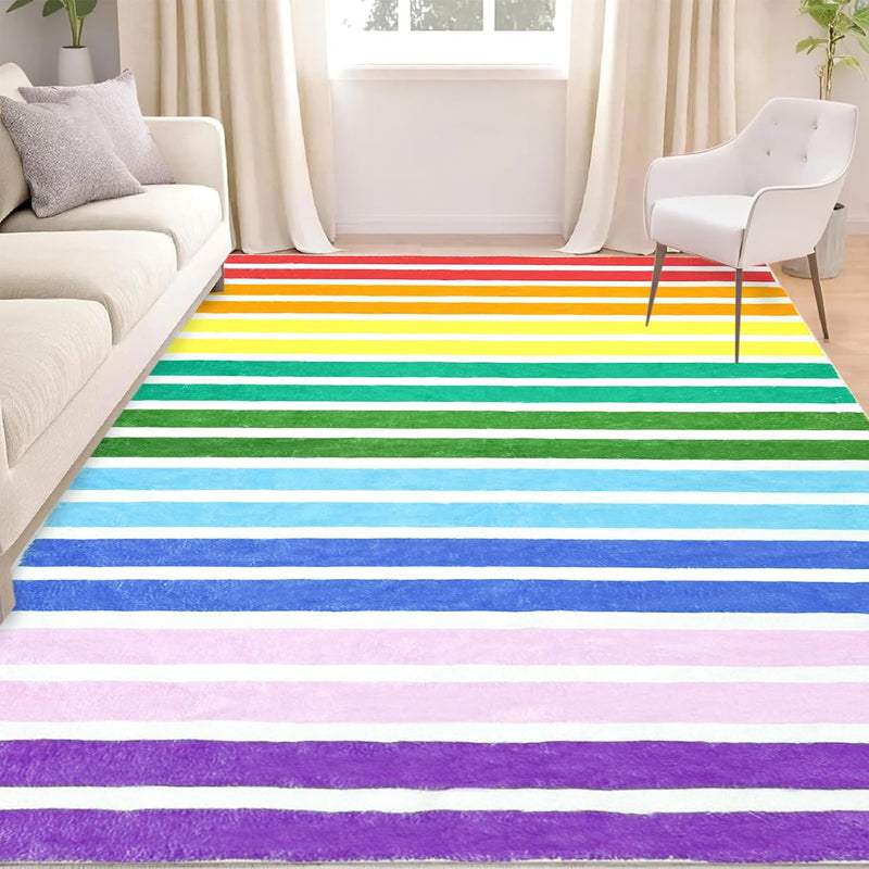 Area Rugs Striped Rainbow Pattern Rug Abstract