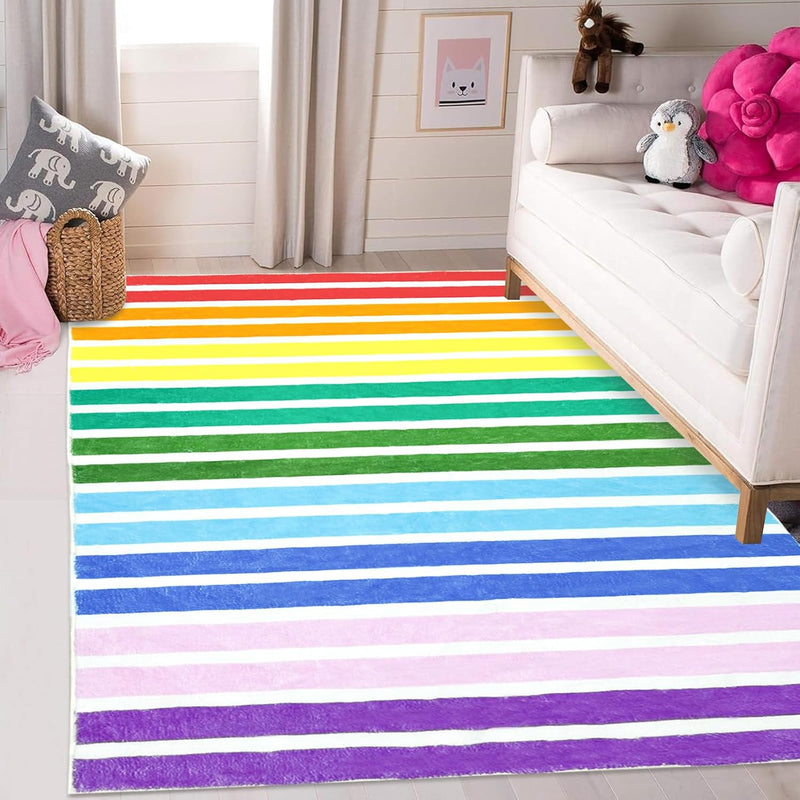 Area Rugs Striped Rainbow Pattern Rug Abstract