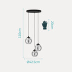 Ariscani Cluster Pendant Lamp 3 Shades Dining Room