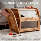 Arise Acacia Wooden Bread Bin for Kitchen Countertop