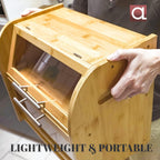 Arise Acacia Wooden Bread Bin for Kitchen Countertop