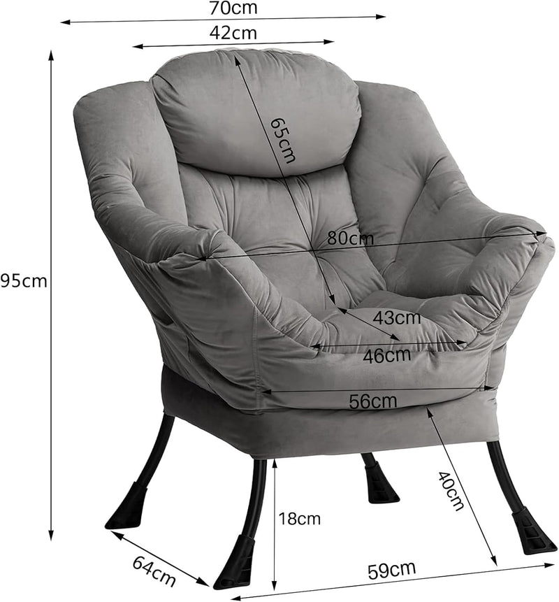 Armchair with Footstool Comfy Chairs Living Room Reading