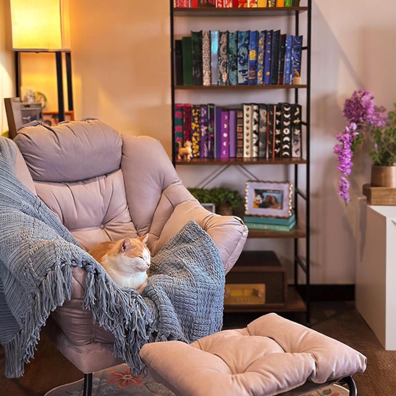 Armchair with Footstool Comfy Chairs Living Room Reading