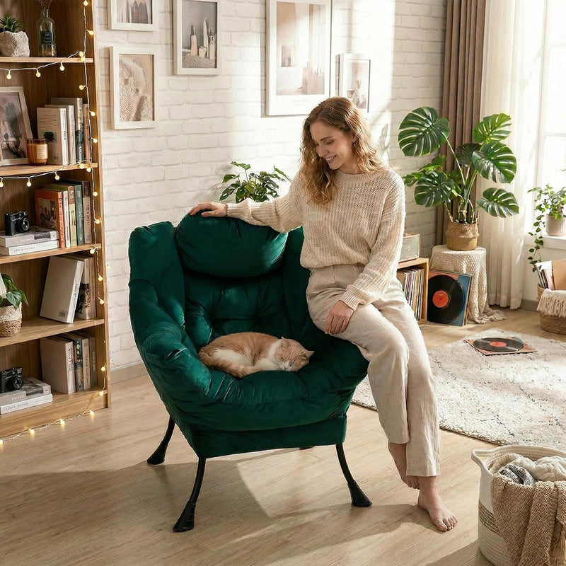 Armchair with Footstool Comfy Chairs Living Room Reading