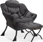 Dark Grey With Footstool
