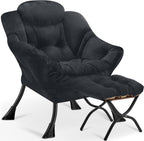 Armchair Living Room Comfy Reading Chair with Footstool