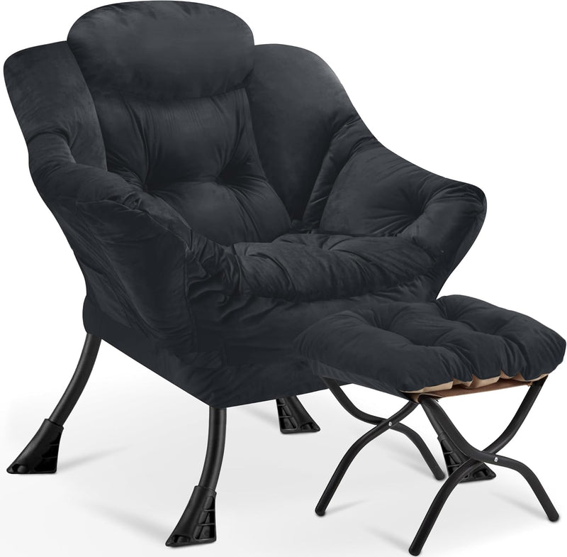 Armchair Living Room Comfy Reading Chair with Footstool