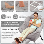 Armchair with Ottoman Comfy Upholstered Lounge Reading Chair