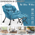 Armchair with Ottoman Comfy Upholstered Lounge Reading Chair