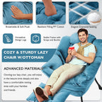 Armchair with Ottoman Comfy Upholstered Lounge Reading Chair