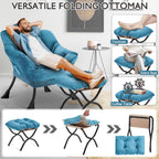 Armchair with Ottoman Comfy Upholstered Lounge Reading Chair