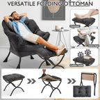 Armchair with Ottoman Comfy Upholstered Lounge Reading Chair