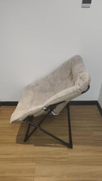 Armchair Saucer Chair Comfy Faux-Fur Reading for Bedroom
