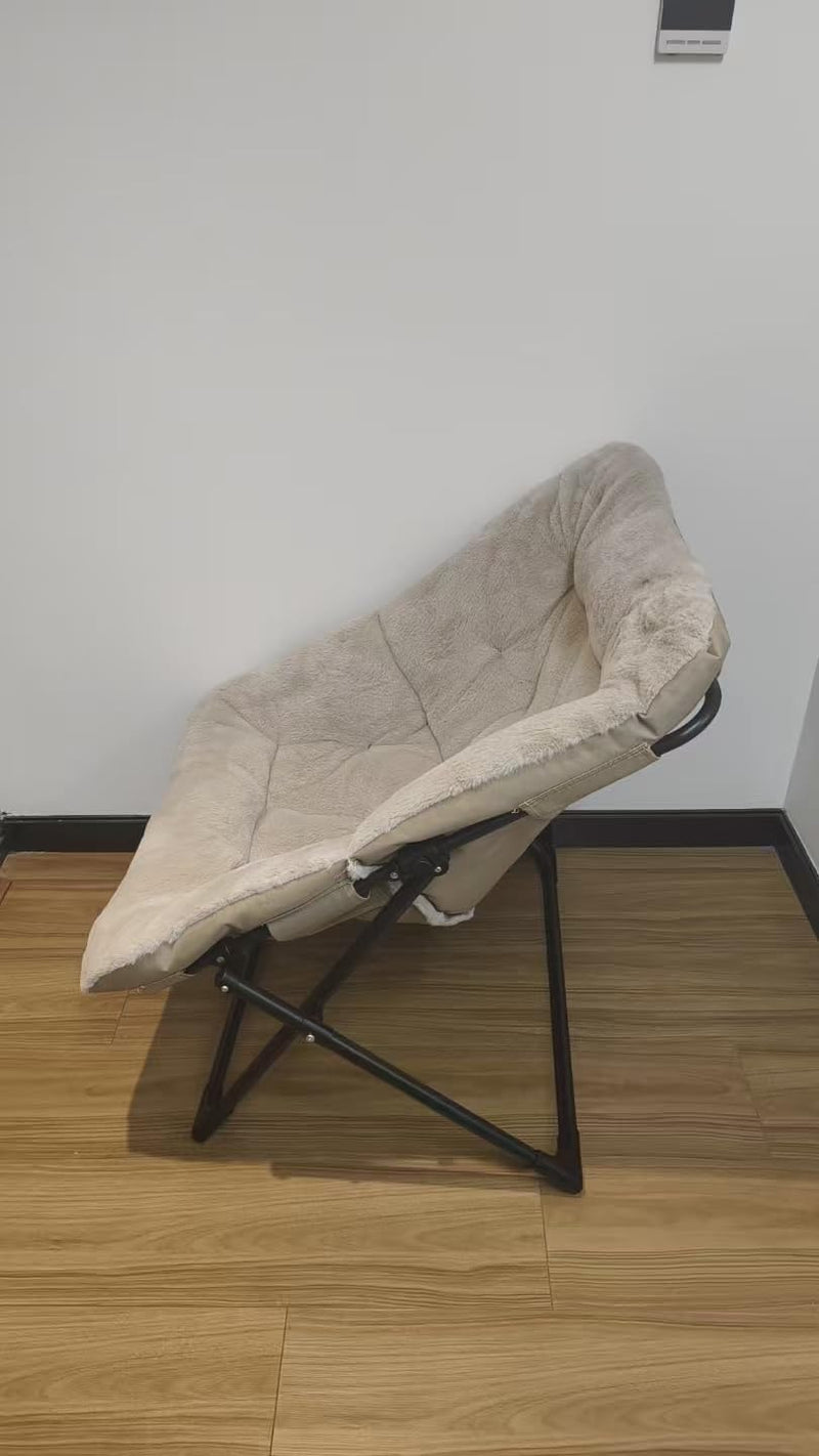 Armchair Saucer Chair Comfy Faux-Fur Reading for Bedroom