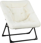 Armchair Saucer Chair Comfy Faux-Fur Reading for Bedroom