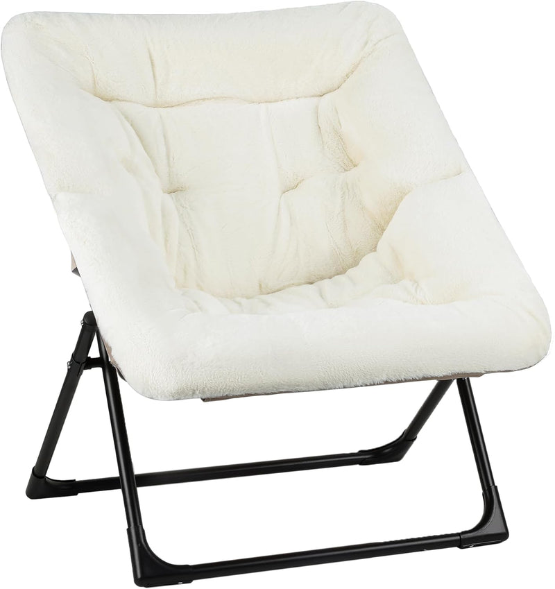 Armchair Saucer Chair Comfy Faux-Fur Reading for Bedroom