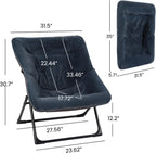 Armchair Saucer Chair Comfy Faux-Fur Reading for Bedroom